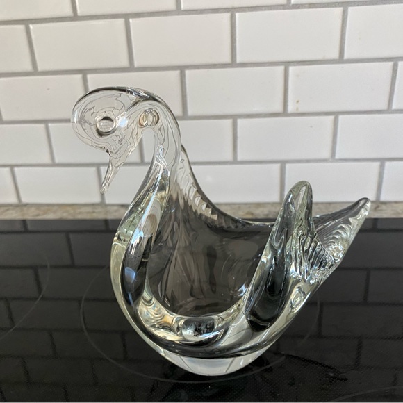 Other Vintage Murano Glass Swan Bowl Hand Blown Glass Italian Studio